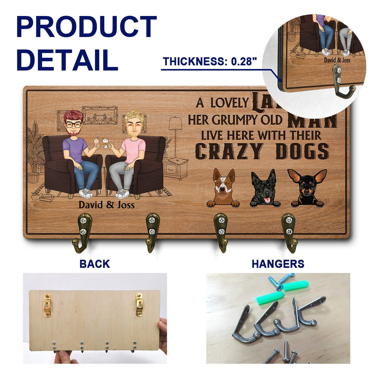 Lovely Lady Grumpy Old Man With Crazy Dogs - Gift For Dog Owners, Coup ...