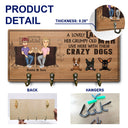 Lovely Lady Grumpy Old Man With Crazy Dogs - Gift For Dog Owners, Couples - Personalized Wood Key Holder