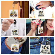 Clés des campeurs - Cadeau pour couples - Porte-clés en bois personnalisé