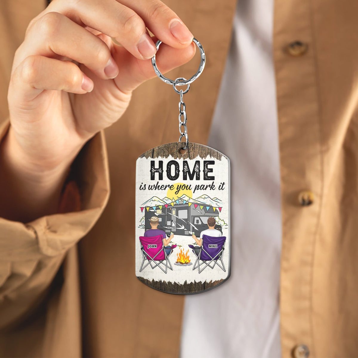 Keys To The Campers - Gift For Couples - Personalized Aluminum Keychain