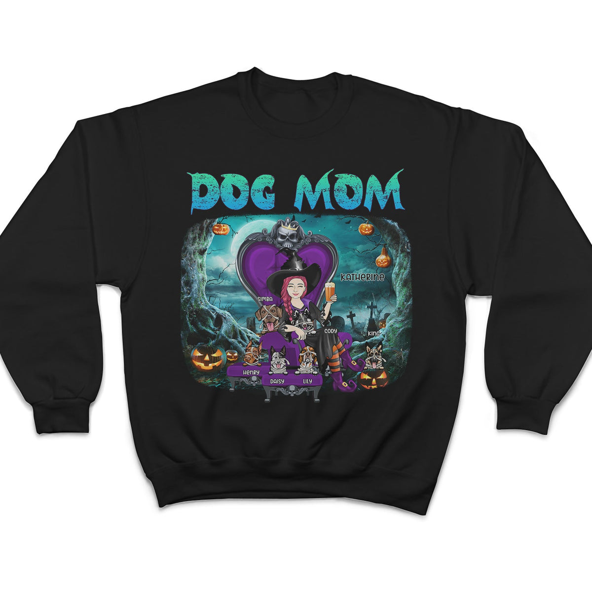 Dog Mom Halloween - Gift For Dog Lovers - Personalized T Shirt