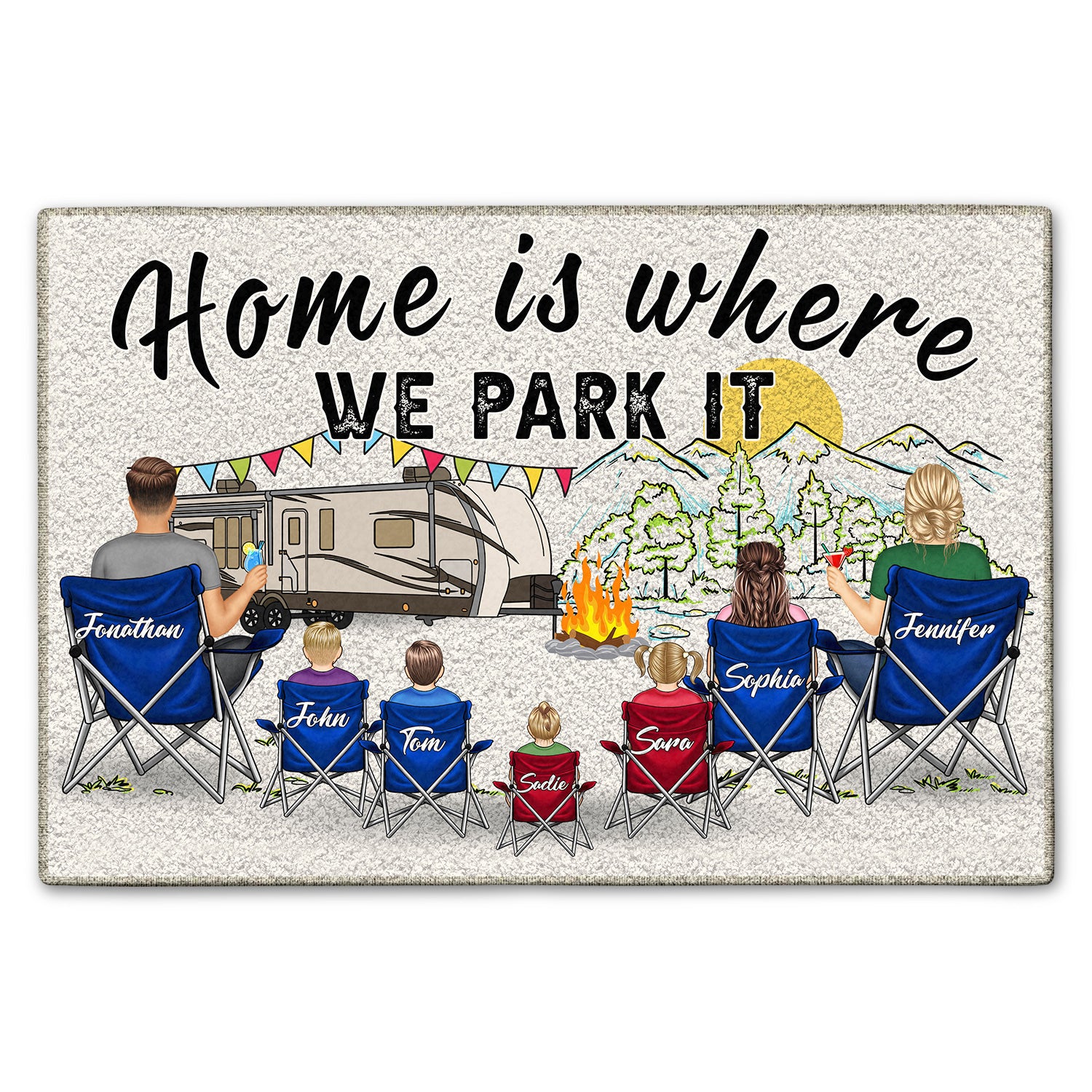 Making Memories One Campsite At A Time - Camping Family Gift - Personalized Doormat