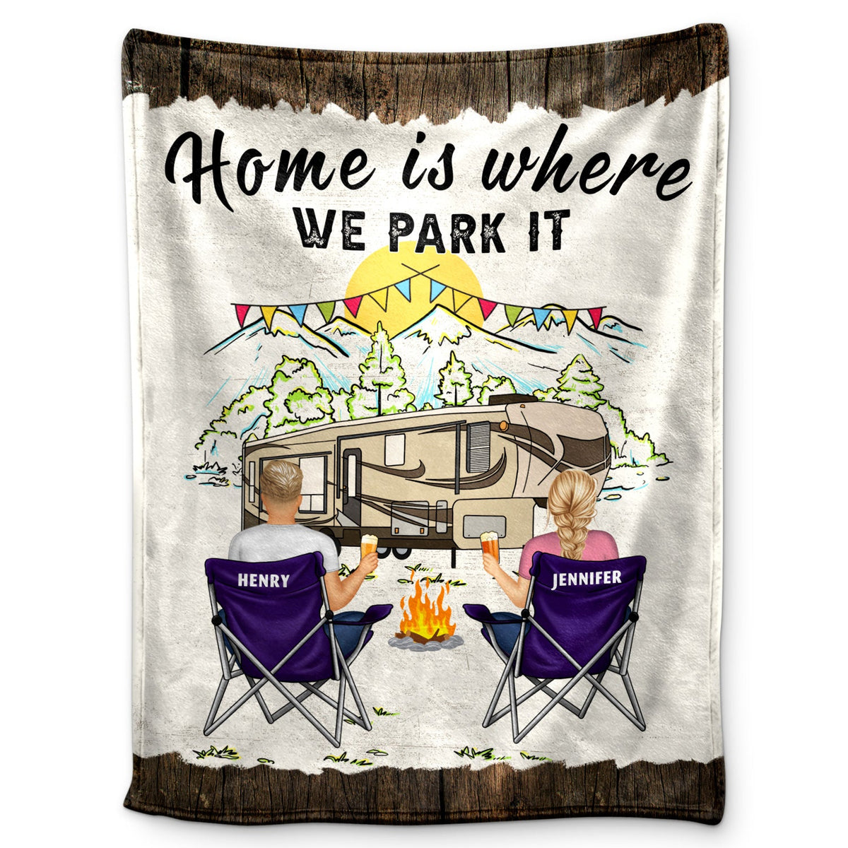 Home Is Where Making Memories One Campsite At A Time - Camping Family Gift - Personalized Fleece Blanket