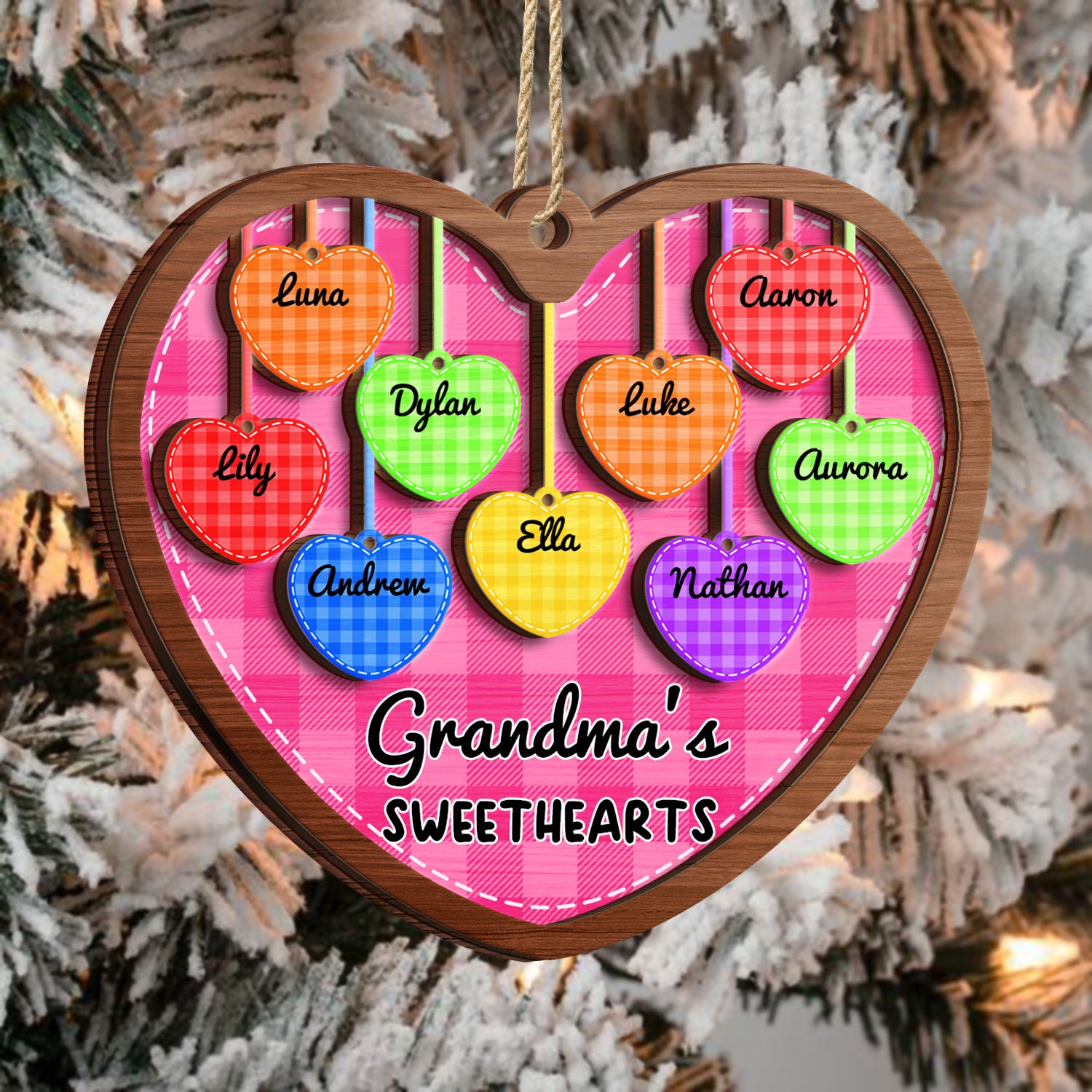 Checkered Pattern Grandma Sweethearts Christmas Gift For Grandma P