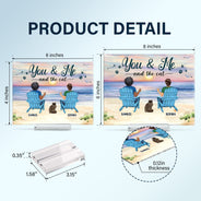You And Me And The Dogs Peace Beach View - Gift For Pet Lovers - Personalized Horizontal Rectangle Acrylic Plaque