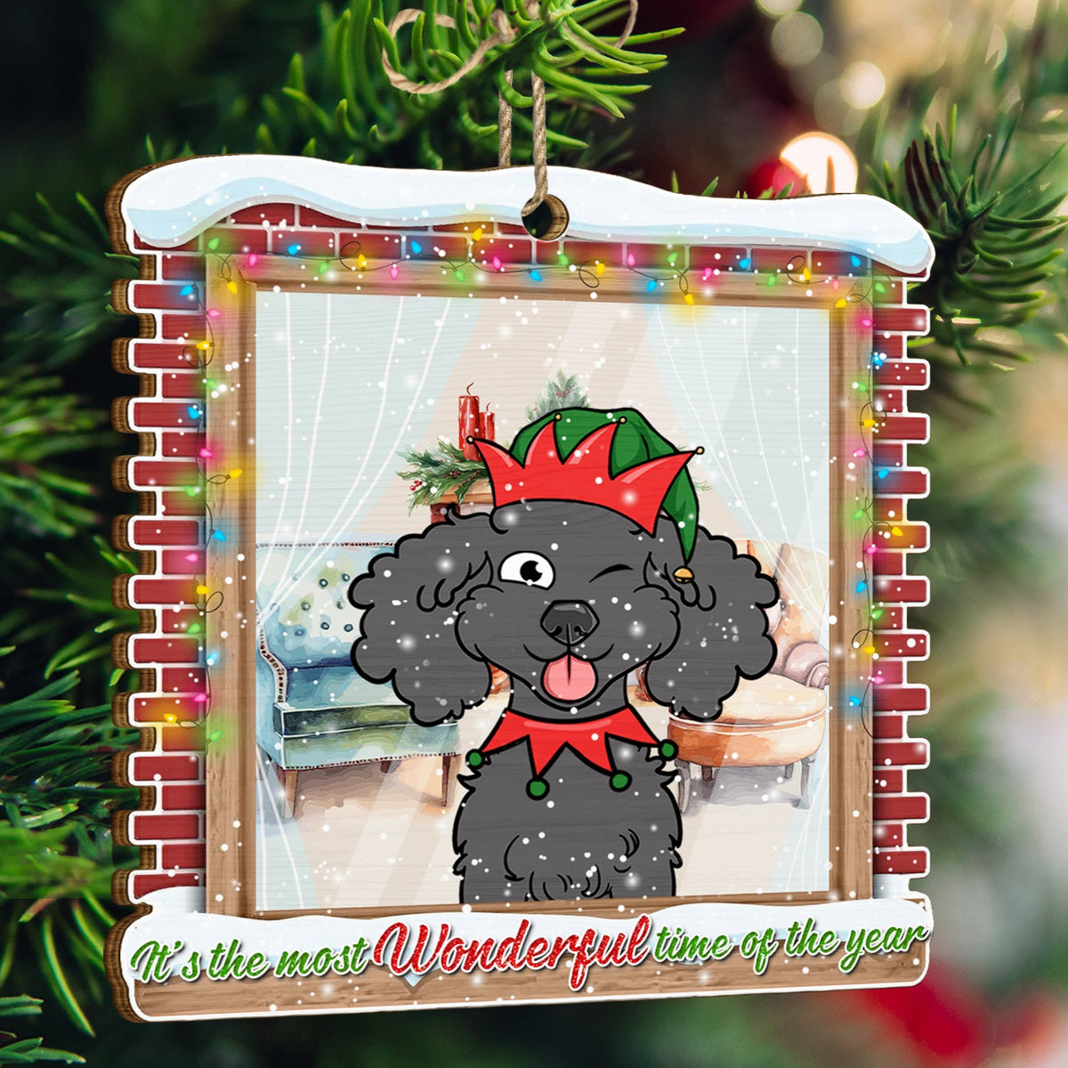 Most Wonderful Time Of The Year - Gift For Dog Cat Pet Lovers - Personalized Custom Shaped Wooden Ornament