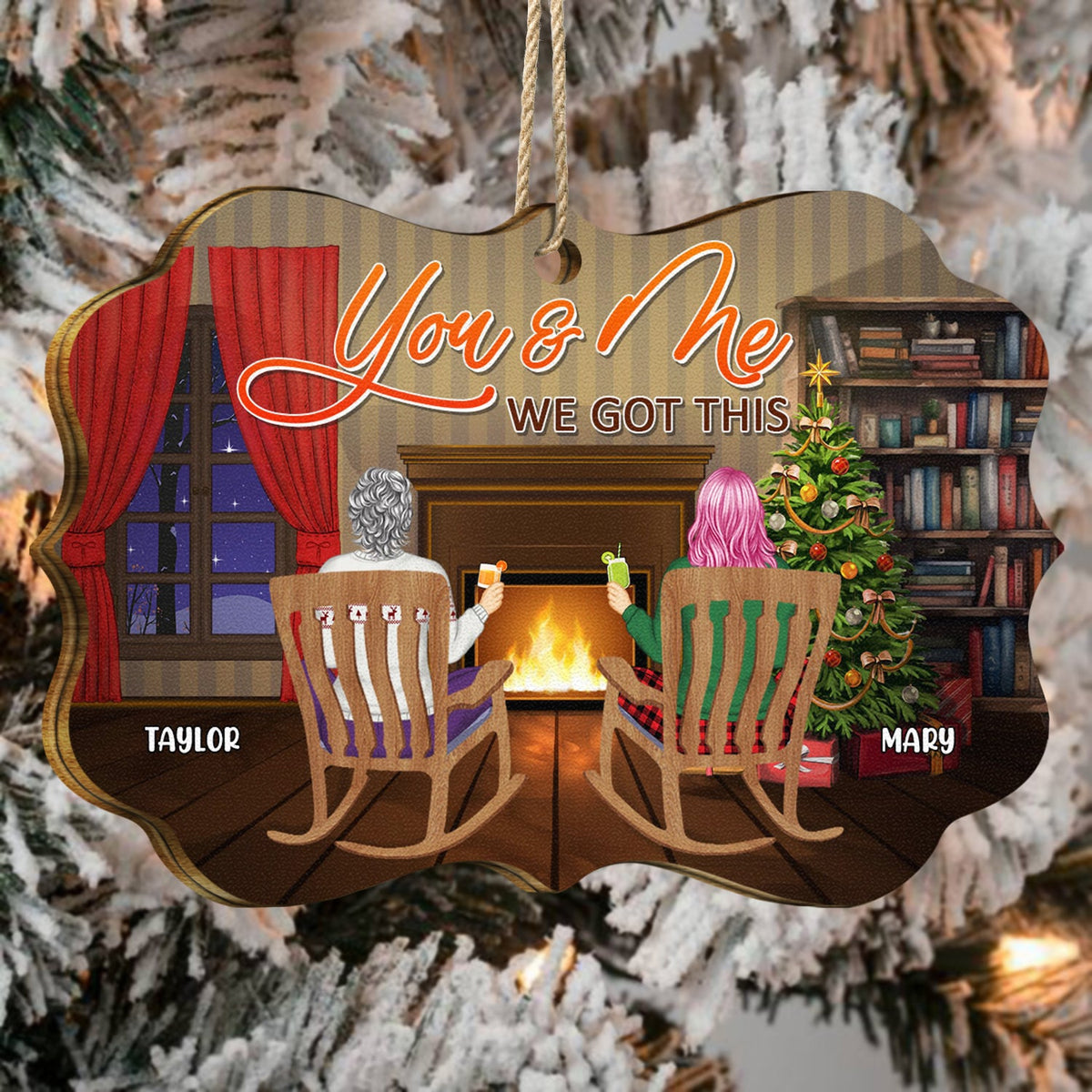 You And Me We Got This - Gift For Couples - Personalized Medallion Wooden Ornament
