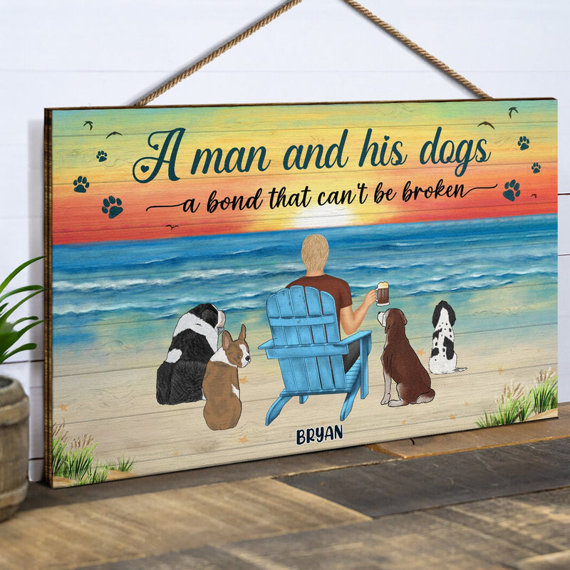 Et elle vécut heureuse pour toujours - Cadeau pour les amoureux des chiens - Panneau rectangulaire en bois personnalisé