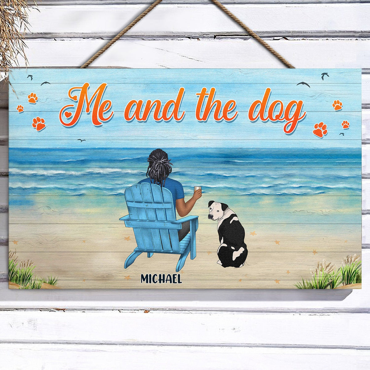 And She Lived Happily Ever After - Gift For Dog Lovers - Personalized Wood Rectangle Sign