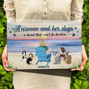 Et elle vécut heureuse pour toujours - Cadeau pour les amoureux des chiens - Panneau rectangulaire en bois personnalisé
