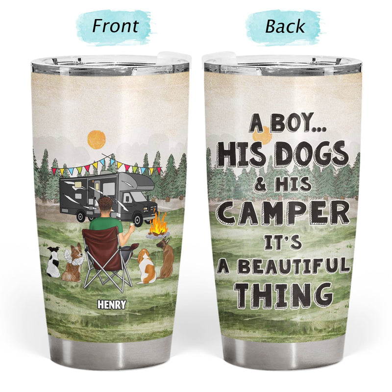 A Girl And Her Dogs Beautiful Thing - Gift For Camping Lovers - Personalized Tumbler