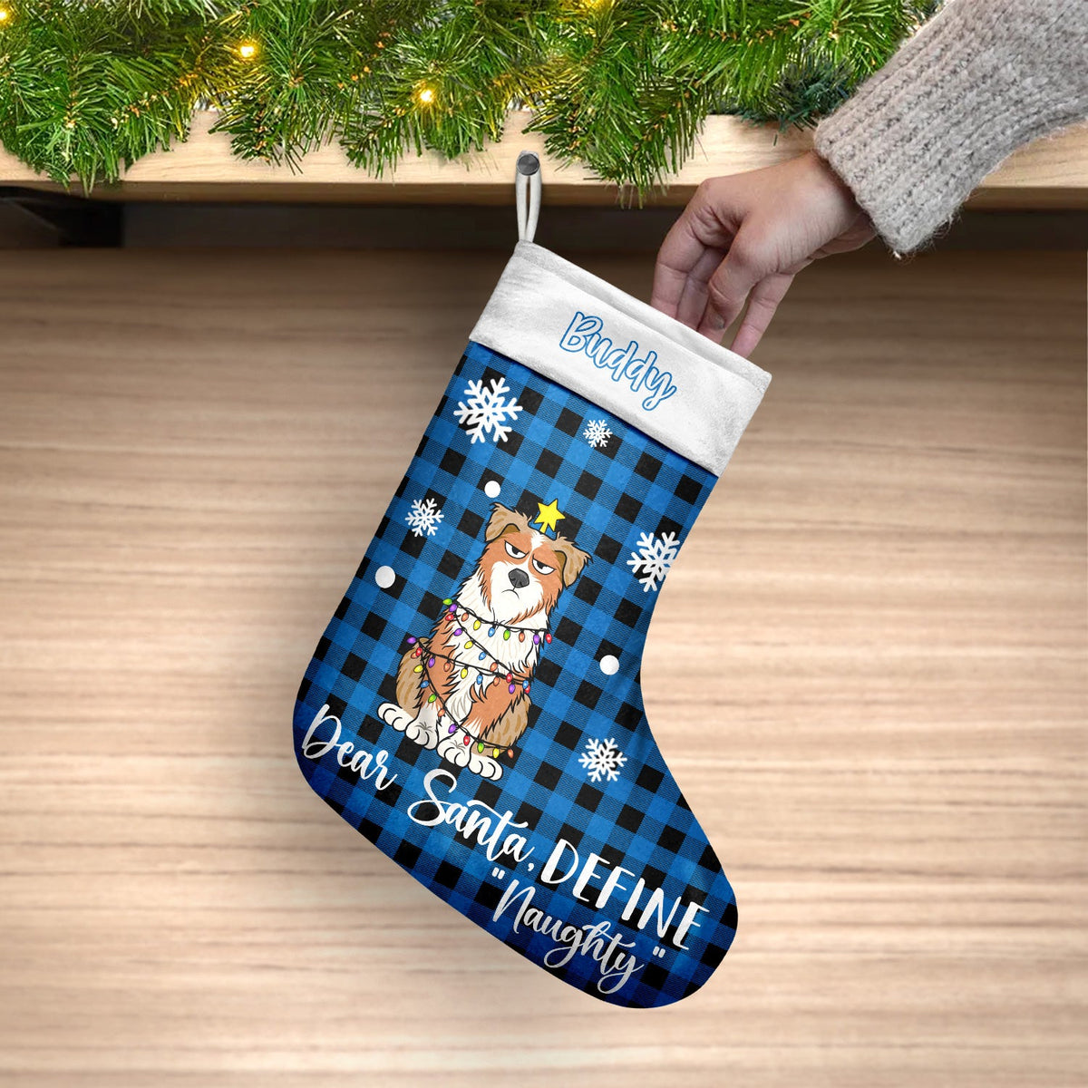 Dear Santa Define Naughty - Gift For Family - Personalized Christmas Stocking