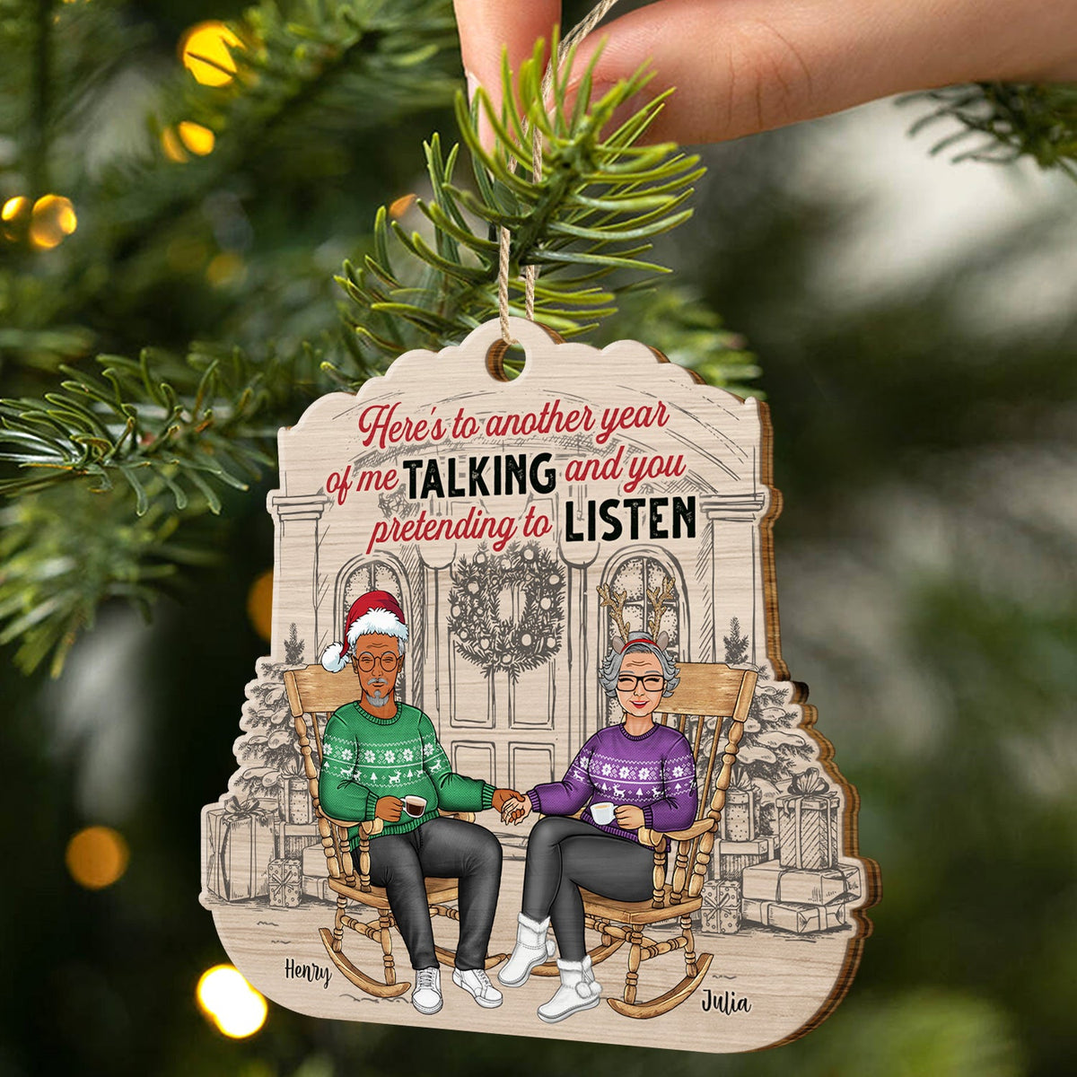 Here's To Another Year Of Me Talking - Christmas Gift For Couples - Pe ...