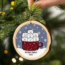 Marshmallow Hot Cocoa Cup - Christmas Gift For Family - Personalized Wood Slice Ornament