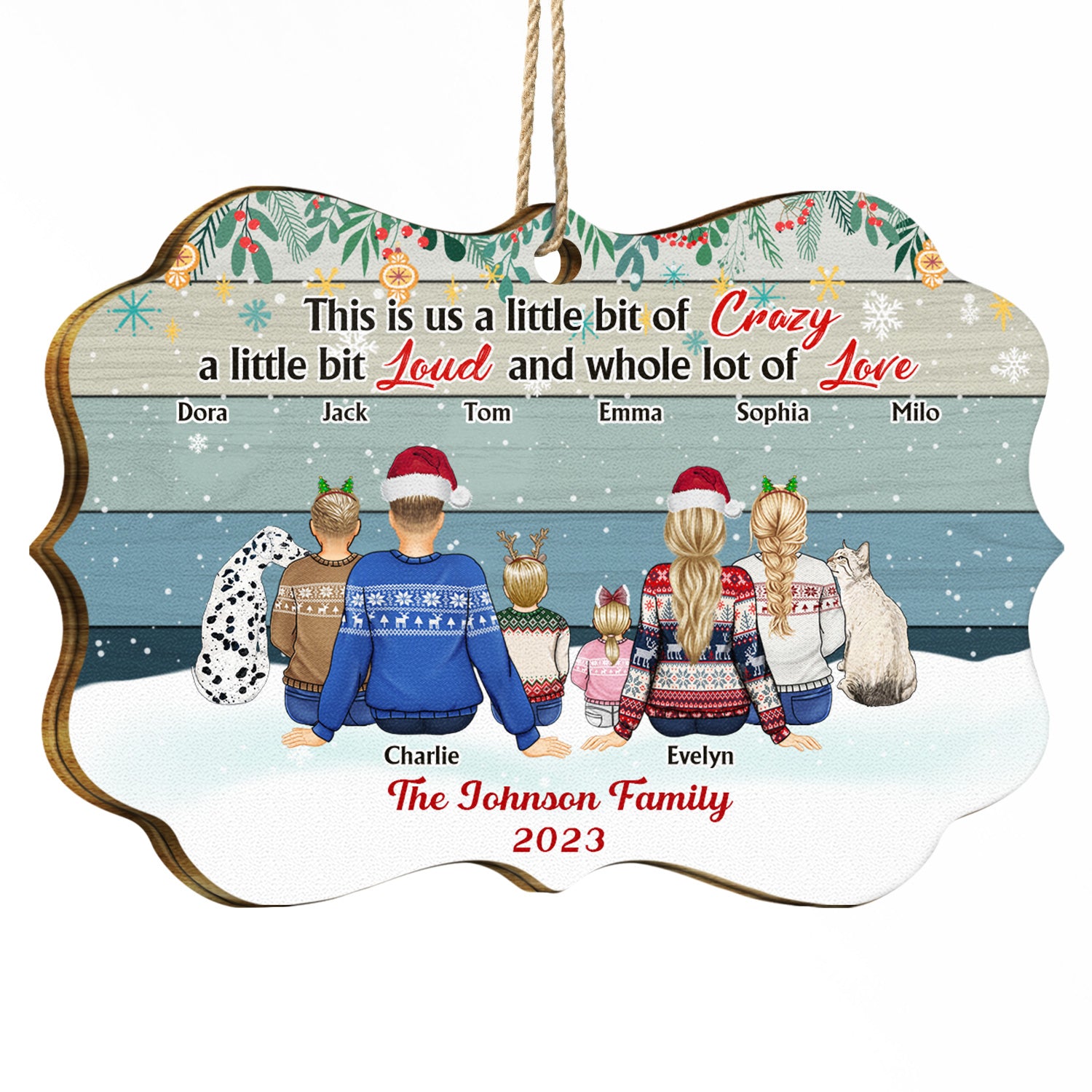 This Is Us A Little Bit Back Vector - Christmas Gift For Family - Personalized Medallion Wooden Ornament