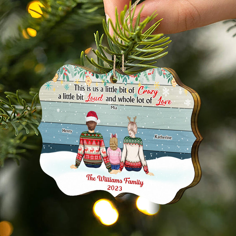 This Is Us A Little Bit Back Vector - Christmas Gift For Family - Personalized Medallion Wooden Ornament