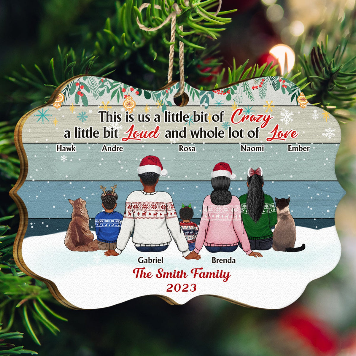 This Is Us A Little Bit Back Vector - Christmas Gift For Family - Personalized Medallion Wooden Ornament