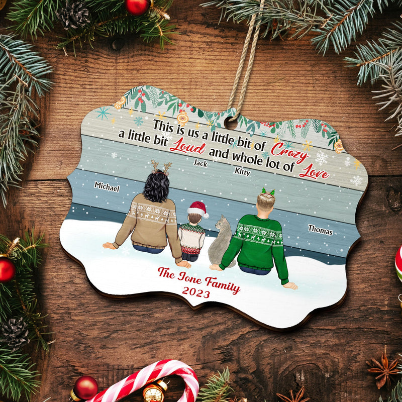 This Is Us A Little Bit Back Vector - Christmas Gift For Family - Personalized Medallion Wooden Ornament