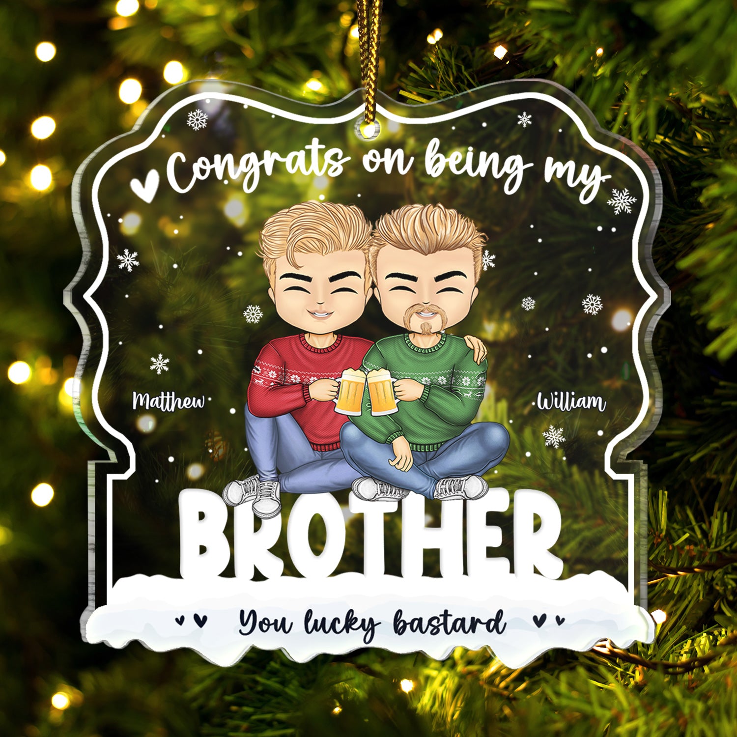 Congrats On Being My Besties - Christmas Gift For Besties - Personalized Custom Shaped Acrylic Ornament