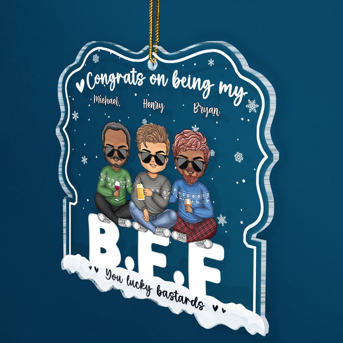 Congrats On Being My Besties - Christmas Gift For Besties - Personalized Custom Shaped Acrylic Ornament