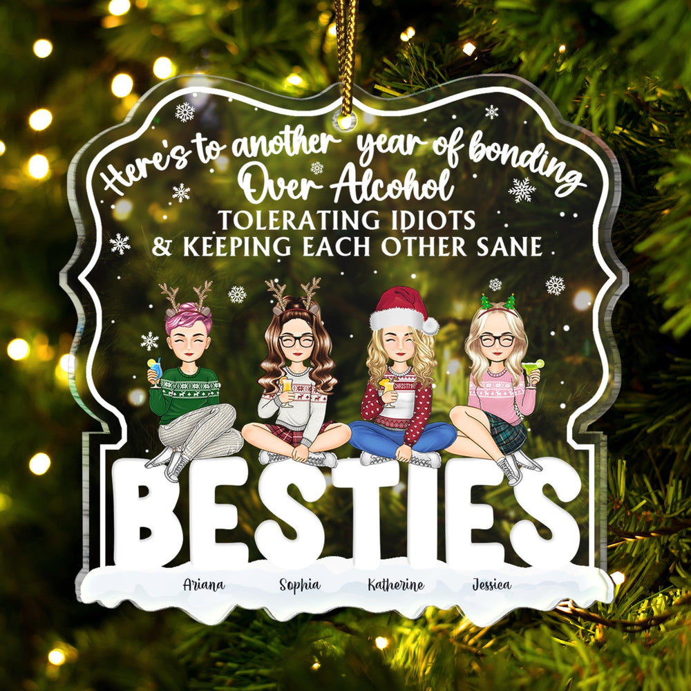 Voici une autre année - Cadeau de Noël pour les meilleurs amis - Ornement acrylique personnalisé en forme personnalisée