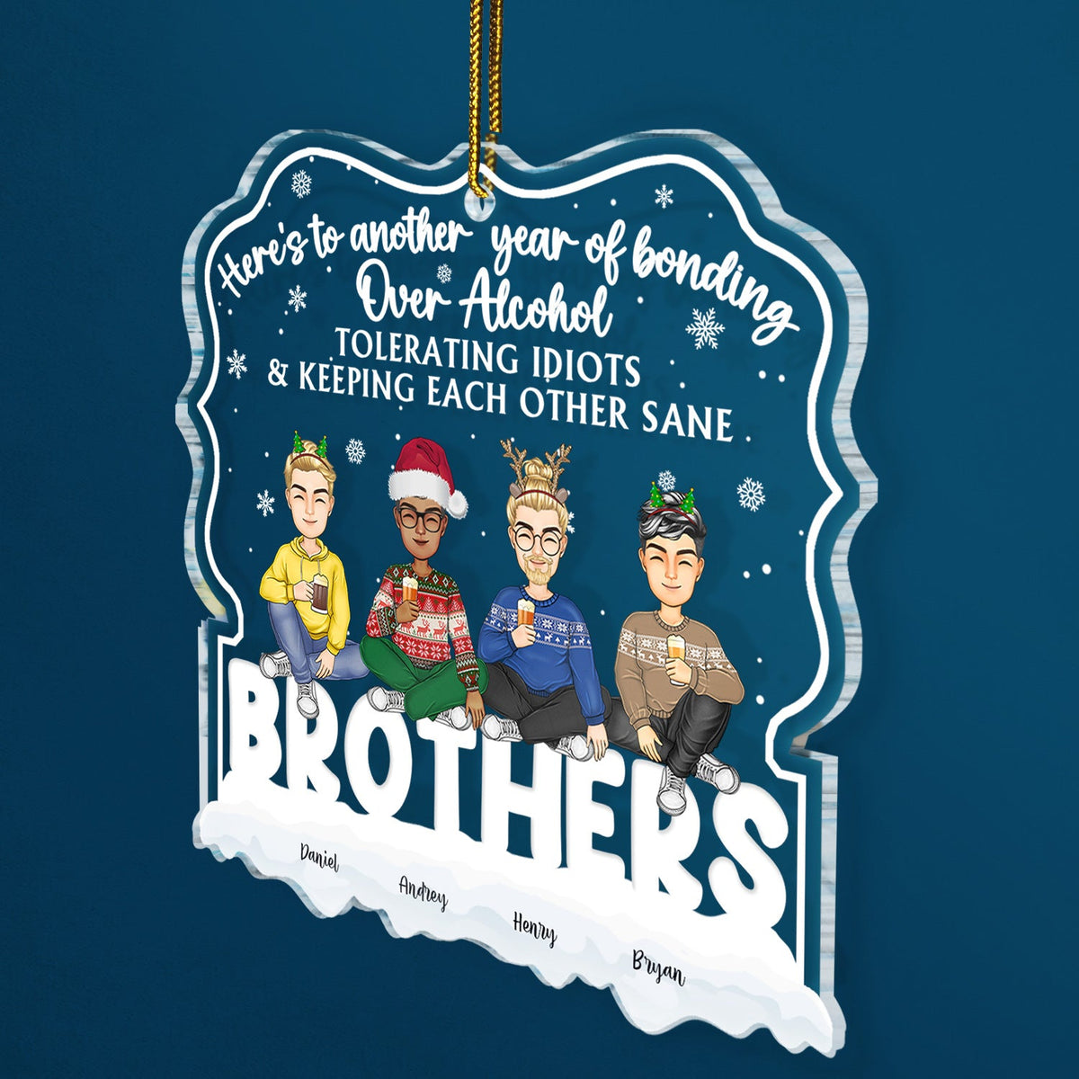 Voici une autre année - Cadeau de Noël pour les meilleurs amis - Ornement acrylique personnalisé en forme personnalisée