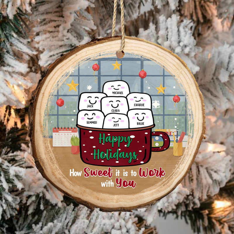 Quel plaisir de travailler avec vous ! Cadeau de Noël pour collègue ! Ornement en bois personnalisé