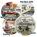 You And Me And The Dog Grass - Gift For Camping Lovers - Personalized Fleece Blanket