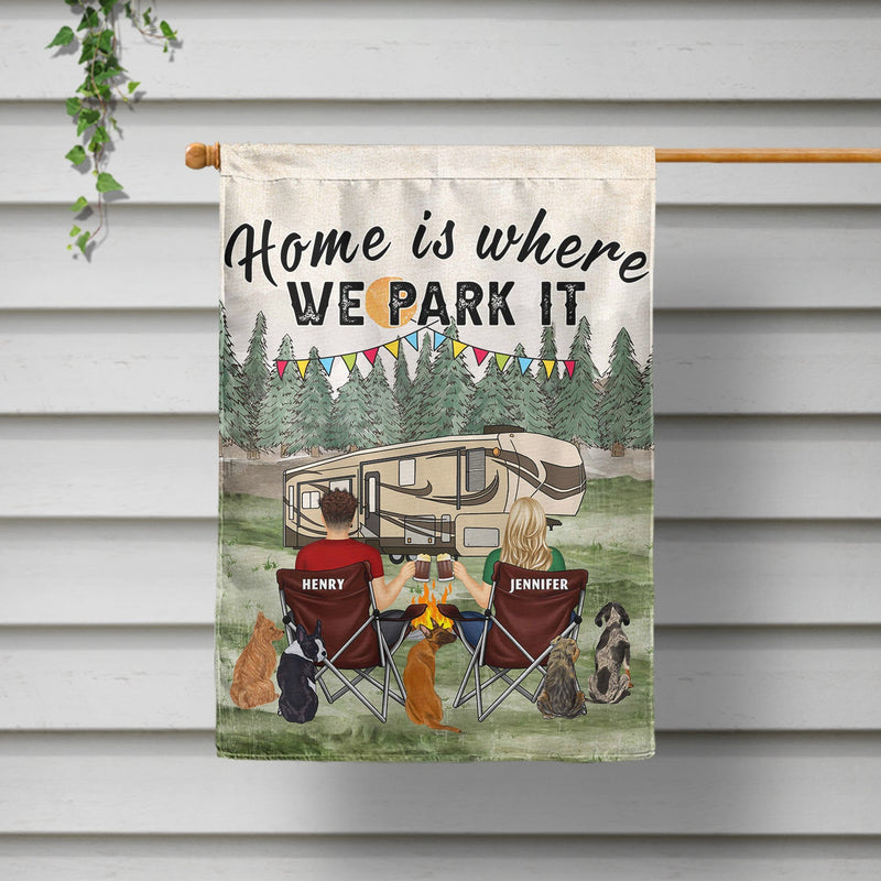 You And Me And The Dog Grass - Gift For Camping Lovers - Personalized Flag