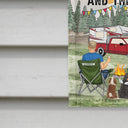 You And Me And The Dog Grass - Gift For Camping Lovers - Personalized Flag