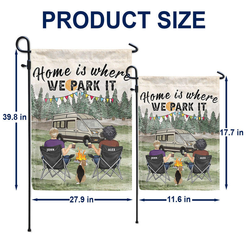 You And Me And The Dog Grass - Gift For Camping Lovers - Personalized Flag
