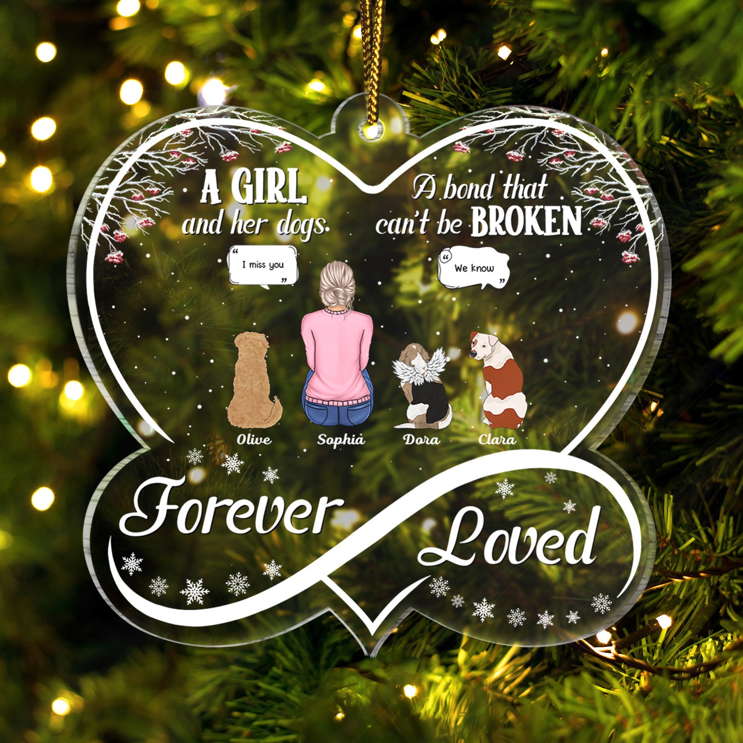 A Bond That Can't Be Broken - Gift For Dog Cat Lovers - Personalized Custom Shaped Acrylic Ornament