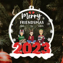 Merry Friendsmas - Christmas Gift For Besties - Personalized Custom Shaped Acrylic Ornament