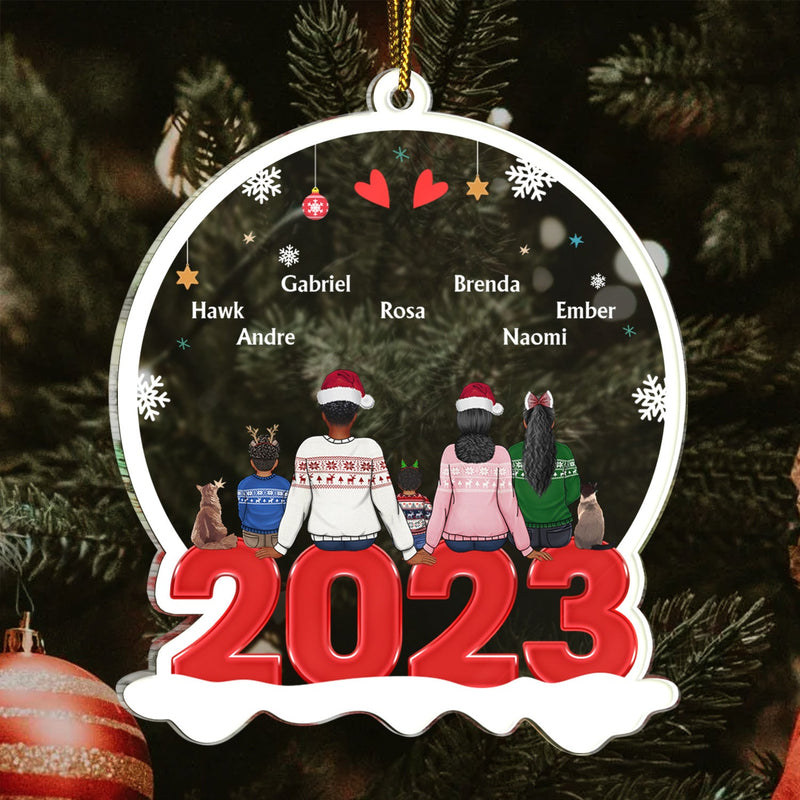 Décoration de Noël personnalisée en acrylique - Cadeau de Noël pour la famille