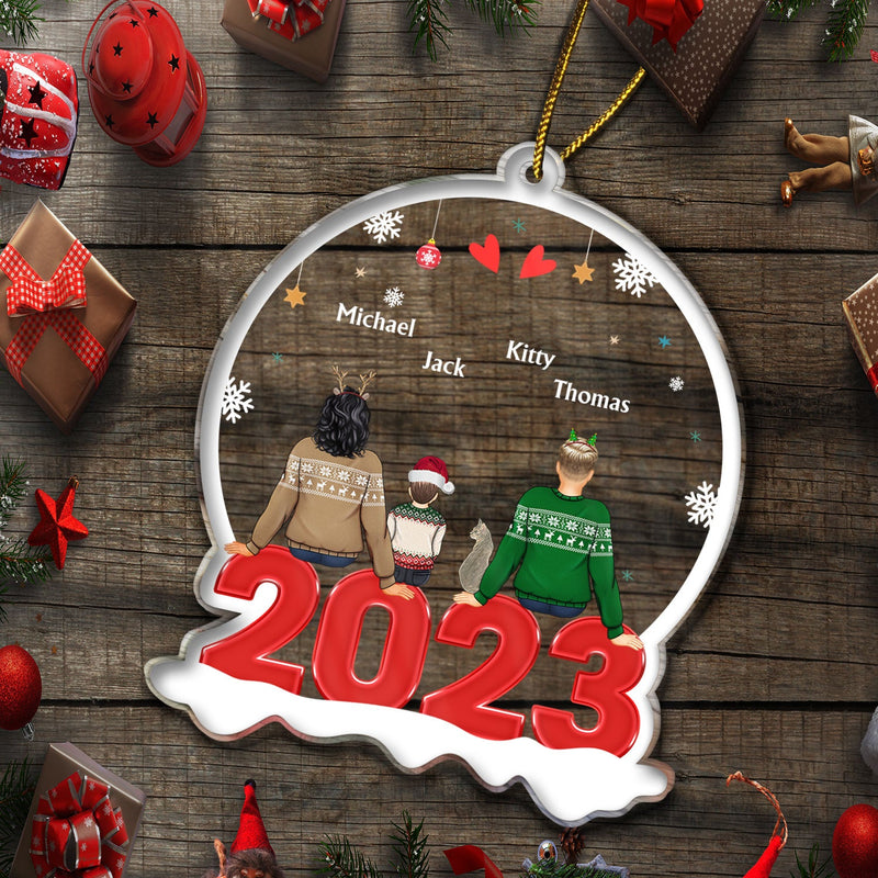 Décoration de Noël personnalisée en acrylique - Cadeau de Noël pour la famille