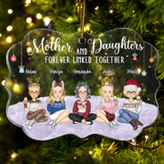 Liés à jamais - Cadeau de Noël pour mère et fille - Ornement médaillon personnalisé en acrylique