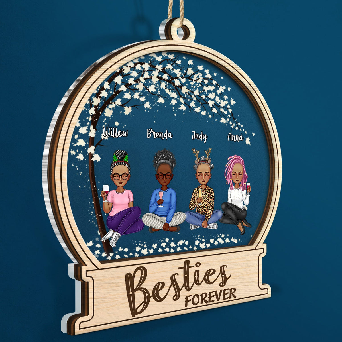 Besties Forever - Gift For Besties - Personalized 2-Layered Mix Ornament