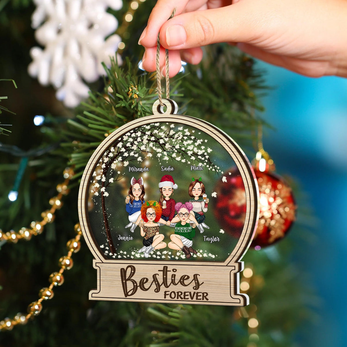 Besties Forever - Gift For Besties - Personalized 2-Layered Mix Ornament