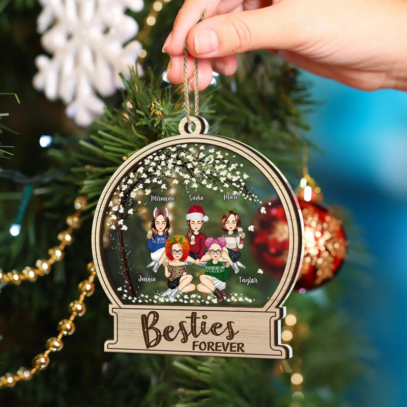 Besties Forever - Gift For Besties - Personalized 2-Layered Mix Ornament