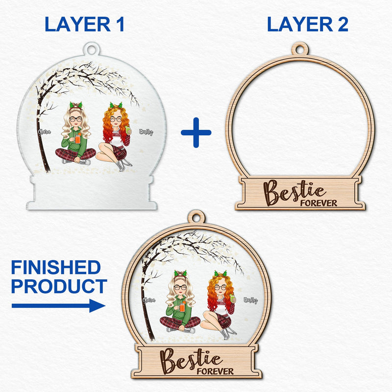 Besties Forever - Gift For Besties - Personalized 2-Layered Mix Ornament