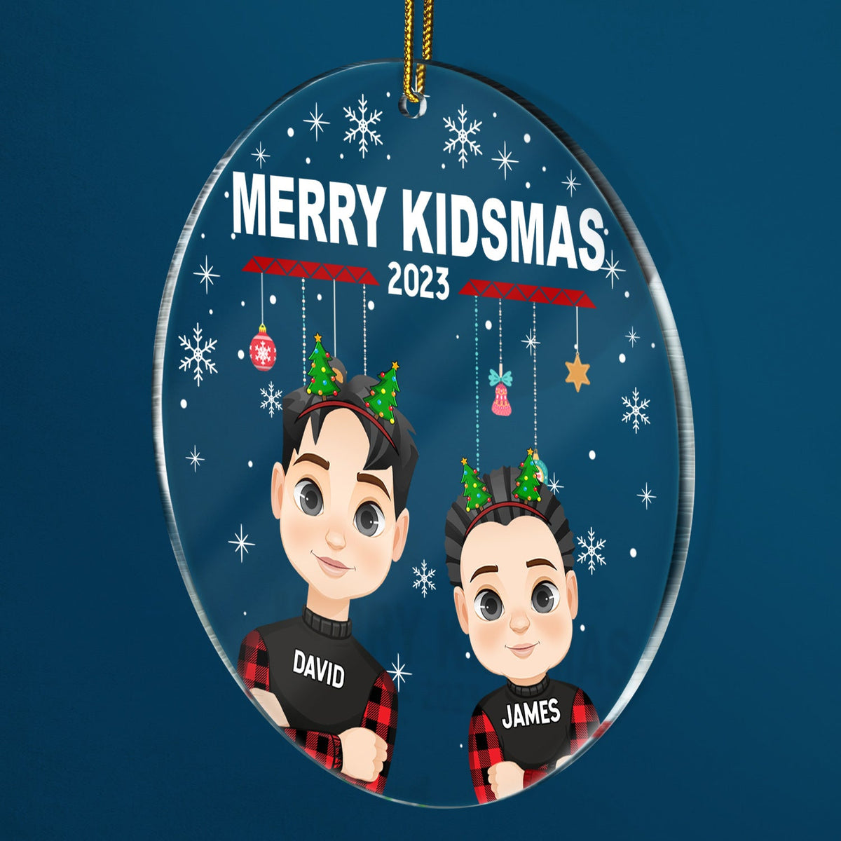 Merry Kidsmas - Christmas Gift For Kids - Personalized Circle Acrylic Ornament