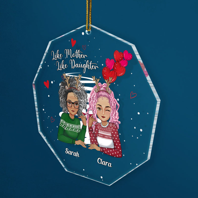Telle mère, telle fille - Cadeau de Noël pour mère et fille - Décoration acrylique personnalisée