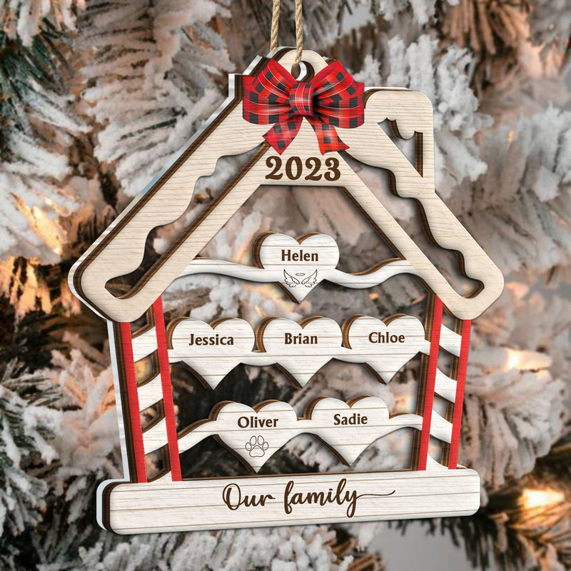 Wood Family - Christmas Gift For Family - Personalized 2-Layered Mix Ornament