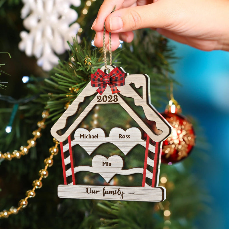 Wood Family - Christmas Gift For Family - Personalized 2-Layered Mix Ornament