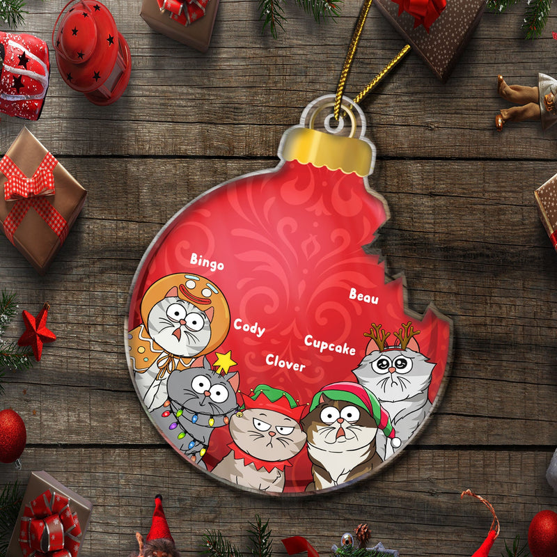 Broken Ornament Funny Cat - Christmas For Cat Lovers - Personalized Custom Shaped Acrylic Ornament