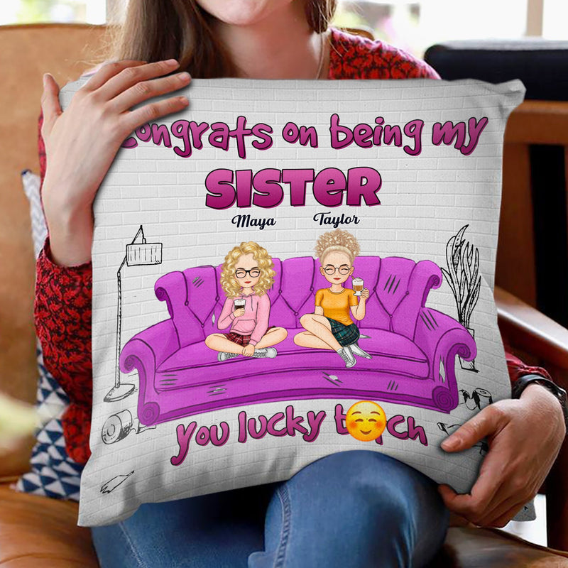Congrats On Being My Besties - Gift For Best Friends - Personalized Pillow