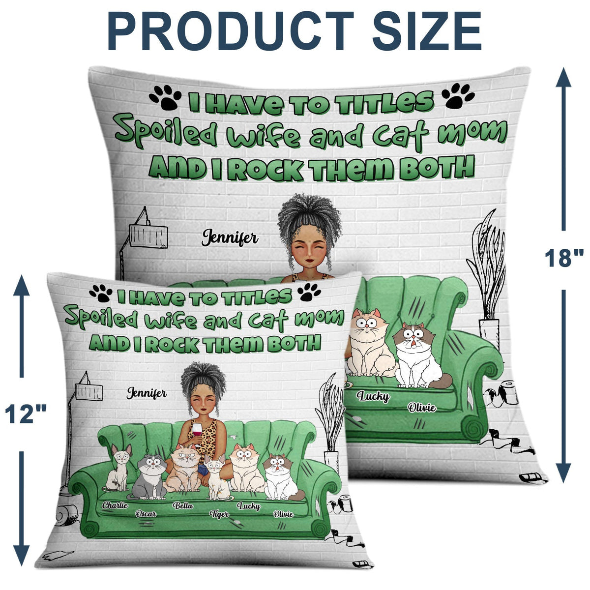 Best Cat Mom Ever - Gift For Cat Lovers - Personalized Pillow