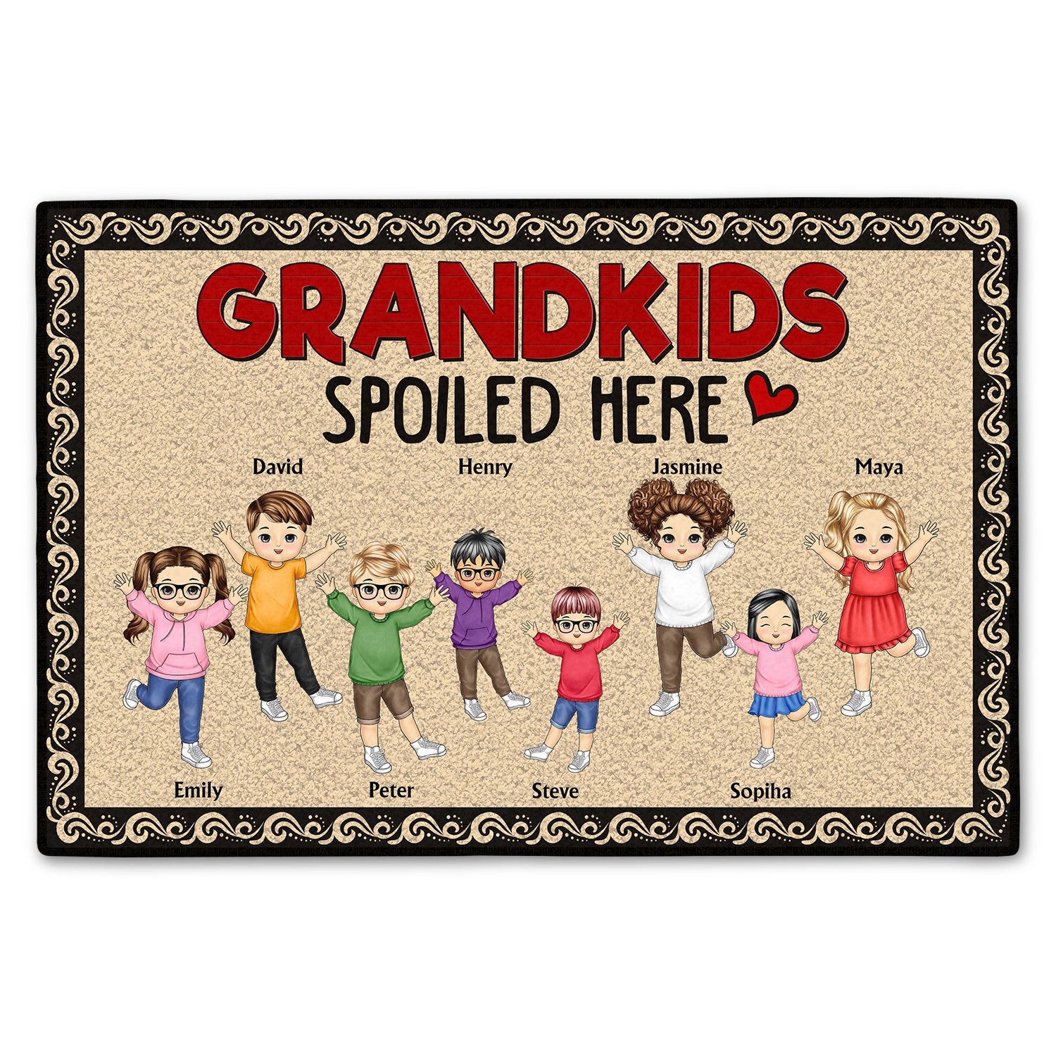 Grandkids Spoiled Here - Gift For Grandkids - Personalized Doormat