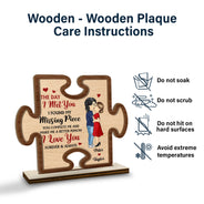 J'ai trouvé ma pièce manquante - Cadeau pour couple - Plaque en bois personnalisée à 2 couches 