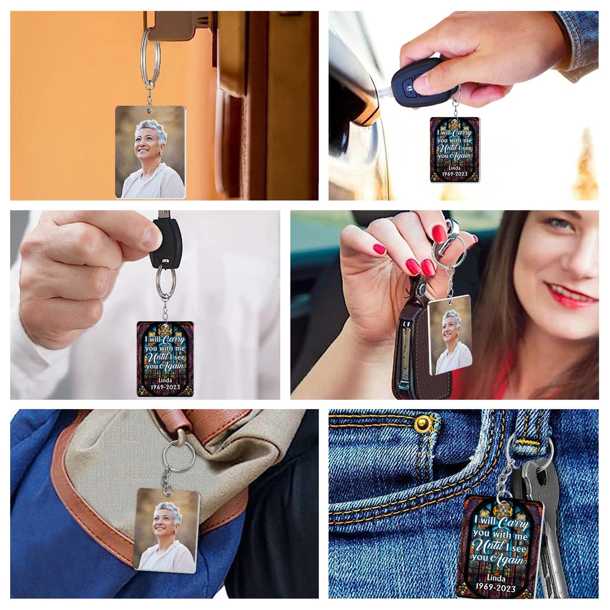 Custom Photo I Will Carry You With Me - Memorial Gift - Personalized Acrylic Keychain